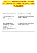 CPCU 552&comma; Chapter review Exam Questions&NewLine;and Answers with Verified Solutions &vert; Latest&NewLine;Updated 2026