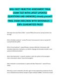 WGU D027 OBJECTIVE ASSESSMENT FINAL EXAM TEST WITH LATEST UPDATED &lpar;QUESTIONS AND ANSWERS&rpar; already passed&excl;&excl;&NewLine;FINAL EXAM 2025&sol;2026 WITH RATIONALES &vert;&vert; 100&percnt; GUARANTEED PASS&excl;&excl;
