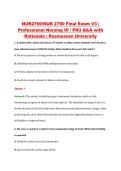 NUR2790&sol;NUR 2790 Final Exam V3 &vert; &NewLine;Professional Nursing III &sol; PN3 Q&A with &NewLine;Rationale &vert; Rasmussen University 