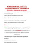 NUR2790 Exam 2 V1&ndash;V3 &vert; Professional Nursing III &sol; PN3 &vert; Rasmussen University &vert; Q&A with Rationale &lpar;NUR 2790 Exam 2&rpar;