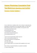 Human Physiology Cumulative Final Test Bank Exam Questions And Verified Answers &lbrace;Latest Update &rcub;&NewLine;&NewLine;