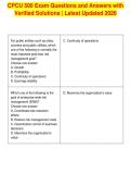 CPCU 500 Exam Questions and Answers with&NewLine;Verified Solutions &vert; Latest Updated 2026&NewLine;