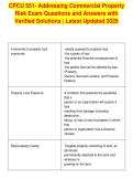 CPCU 551- Addressing Commercial Property&NewLine;Risk Exam Questions and Answers with&NewLine;Verified Solutions &vert; Latest Updated 2026