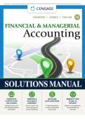 Solutions Manual for Financial & Managerial Accounting&comma; 16th Edition &lpar;Warren&comma; Jones & Tayler&comma; 2022&rpar; &vert; All Chapters 1&ndash;28 Covered