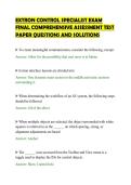 EXTRON CONTROL SPECIALIST EXAM&NewLine;FINAL COMPREHENSIVE ASSESSMENT TEST&NewLine;PAPER QUESTIONS AND SOLUTIONS