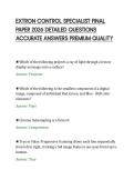 EXTRON CONTROL SPECIALIST FINAL&NewLine;PAPER 2026 DETAILED QUESTIONS&NewLine;ACCURATE ANSWERS PREMIUM QUALITY