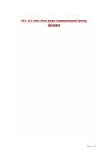 PHY 111 NAU Final Exam Questions and Correct Answers&period;