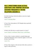 FAC C PROCTORED EXAM ACTUAL&NewLine;QUESTIONS AND VERIFIED DETAILED&NewLine;ANSWERS FREQUENTLY TESTED&NewLine;SOLUTIONS GRADED A&plus;