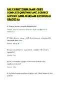 FAC C PROCTORED EXAM SCRIPT&NewLine;COMPLETE QUESTIONS AND CORRECT&NewLine;ANSWERS WITH ACCURATE RATIONALES&NewLine;GRADED A&plus;