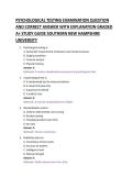 PSYCHOLOGICAL TESTING EXAMINATION QUESTION &NewLine;AND CORRECT ANSWER WITH EXPLANATION GRADED &NewLine;A&plus; STUDY GUIDE