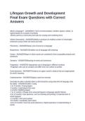 Lifespan Growth and Development Final Exam Questions with Correct Answers