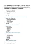 PSYCHOLOGY EXAMINATION QUESTIONS AND CORRECT &NewLine;ANSWER WITH EXPLANATION GRADED A&plus; STUDY GUIDE 