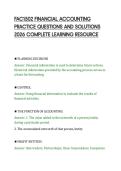 FAC1502 FINANCIAL ACCOUNTING&NewLine;PRACTICE QUESTIONS AND SOLUTIONS&NewLine;2026 COMPLETE LEARNING RESOURCE&NewLine;