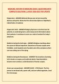 MEDICINE&colon; HISTORY OF MEDICINE EXAM QUESTIONS WITH COMPLETE SOLUTIONS LATEST 2026-2027 PDF UPDATE&NewLine;