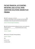 FAC1601 FINANCIAL ACCOUNTING&NewLine;REPORTING 2026 ACTUAL PAPER&NewLine;QUESTIONS SOLUTIONS GRADED PLUS&NewLine;PREMIUM