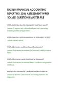 FAC1601 FINANCIAL ACCOUNTING&NewLine;REPORTING 2026 ASSESSMENT PAPER&NewLine;SOLVED QUESTIONS MASTER FILE