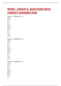 NIHSS - GROUP A  QUESTIONS WITH CORRECT ANSWERS 2026