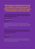 MSN 570 Advanced Pathophysiology Final Actual &NewLine;Exam 2026&sol;2027 &vert; United States University 150 &NewLine;Multiple Choice Questions with Bold Italic Answers &NewLine;and Italic Explanations &vert;verified answers 100&percnt;