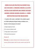 CMSRN EXAM 2026 - COMPLETE TEST BANK WITH 400 REAL EXAM QUESTIONS & VERIFIED ANSWERS&NewLine;
