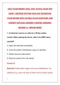 CRAT EXAM 2026 - COMPLETE TEST BANK WITH 250 REAL EXAM QUESTIONS & VERIFIED ANSWERS&NewLine;