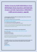 Walden University NURS 6630 Midterm Exam&NewLine;200 Multiple Choice Questions with Bold Italic &NewLine;Answers and Italic Explanations &vert;2026&sol;2027 &vert; &NewLine;&lpar; 100&percnt; correct answers &rpar; upgrade