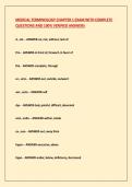 MEDICAL TERMINOLOGY CHAPTER 1 EXAM WITH COMPLETE QUESTIONS AND 100&percnt; VERIFIED ANSWERS&NewLine;