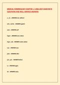 MEDICAL TERMINOLOGY CHAPTER 1 2026-2027 EXAM WITH QUESTIONS AND WELL VERIFIED ANSWERS&NewLine;