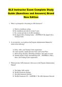 BLS Instructor Exam Complete Study &NewLine;Guide &lpar;Questions and Answers&rpar; Brand &NewLine;New Edition