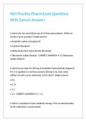 NLN Practice Pharm Exam Questions With Correct Answers 