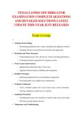 TEXAS LANDSCAPE IRRIGATOR &NewLine;EXAMINATION COMPLETE QUESTIONS &NewLine;AND DETAILED SOLUTIONS LATEST &NewLine;UPDATE THIS YEAR JUST RELEASED