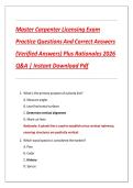 Master Carpenter Licensing Exam Practice Questions And Correct Answers &lpar;Verified Answers&rpar; Plus Rationales 2026 Q&A Instant Download Pdf&NewLine;