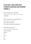 FCCN LEVEL 1 FINAL PAPER 2026&NewLine;COMPLETE QUESTIONS AND ANSWERS&NewLine;VERIFIED A&plus;