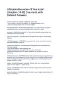 Lifespan development final exam &lpar;chapters 10-19&rpar; Questions with Detailed Answers