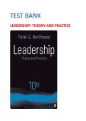 Test Bank For Leadership Theory and Practice 10th Edition By Peter Northouse&vert; 9781071957424&vert; All Chapters 1-16&vert;  LATEST