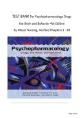 Psychopharmacology&colon; Drugs&comma; the Brain&comma; and Behavior 4th Edition by Meyer Test Bank 2025&sol; 2026 &vert; 100&percnt; Verified with Correct Questions and Answers