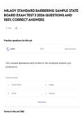 MILADY STANDARD BARBERING SAMPLE STATE BOARD EXAM TEST 3 2026 QUESTIONS AND 100&percnt; CORRECT ANSWERS