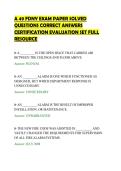 A 49 FDNY EXAM PAPER SOLVED &NewLine;QUESTIONS CORRECT ANSWERS &NewLine;CERTIFICATION EVALUATION SET FULL &NewLine;RESOURCE