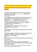 ACI Concrete Field-Testing Technician- Grade I prep Test Questions 100&percnt; Correct Answers latest version&comma; top-rated A&plus;