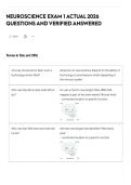 NEUROSCIENCE EXAM 1 ACTUAL 2026 QUESTIONS AND VERIFIED ANSWERED