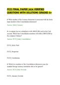 FCCS FINAL PAPER 2026 VERIFIED&NewLine;QUESTIONS WITH SOLUTIONS GRADED A&plus;&NewLine;