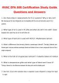 HVAC EPA 608 Certification Study Guide Exam Newest 2026 Actual Questions and Correct Answers &lpar;Latest 2026 &sol; 2027 Update&rpar; Graded A&plus; 100&percnt; Guarantee Verified by Experts