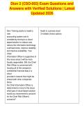 Dion 2 &lpar;CSO-003&rpar; Exam Questions and&NewLine;Answers with Verified Solutions &vert; Latest&NewLine;Updated 2026