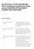 APHY 102 FINAL- IVY TECH SUMMER 2025 &comma;EXAM&comma; comprehensive questions and verified answers &vert;&vert; QUESTIONS WITH ACCURATE ANSWERS &vert; GET IT RIGHT &vert;2026&excl;