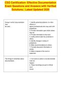 CSO Certification- Effective Documentation&NewLine;Exam Questions and Answers with Verified&NewLine;Solutions &vert; Latest Updated 2026