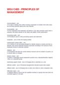 WGU C483 - PRINCIPLES OF MANAGEMENT