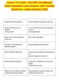 Lesson 14 CySA&plus; CSO-003 &lpar;CertMaster&rpar;&NewLine;Exam Questions and Answers with Verified&NewLine;Solutions &vert; Latest Updated 2026