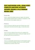FDOT EARTHWORK LEVEL 1 EXAM SCRIPT&NewLine;COMPLETE QUESTIONS ACCURATE&NewLine;ANSWERS GRADED A PLUS PREMIUM&NewLine;REVIEW SHEET