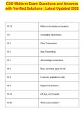 CSO Midterm Exam Questions and Answers&NewLine;with Verified Solutions &vert; Latest Updated 2026