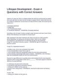 Lifespan Development - Exam 4 Questions with Correct Answers&NewLine;&NewLine;
