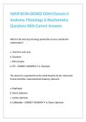 NANP BCHN BOARD EXAM Domain II Anatomy&comma; Physiology & Biochemistry Questions With Correct Answers 